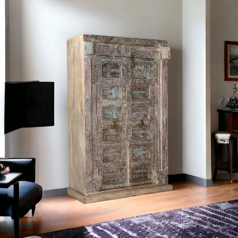 Indiase kast | 222cm | Mix blauw/groen - MOFASA