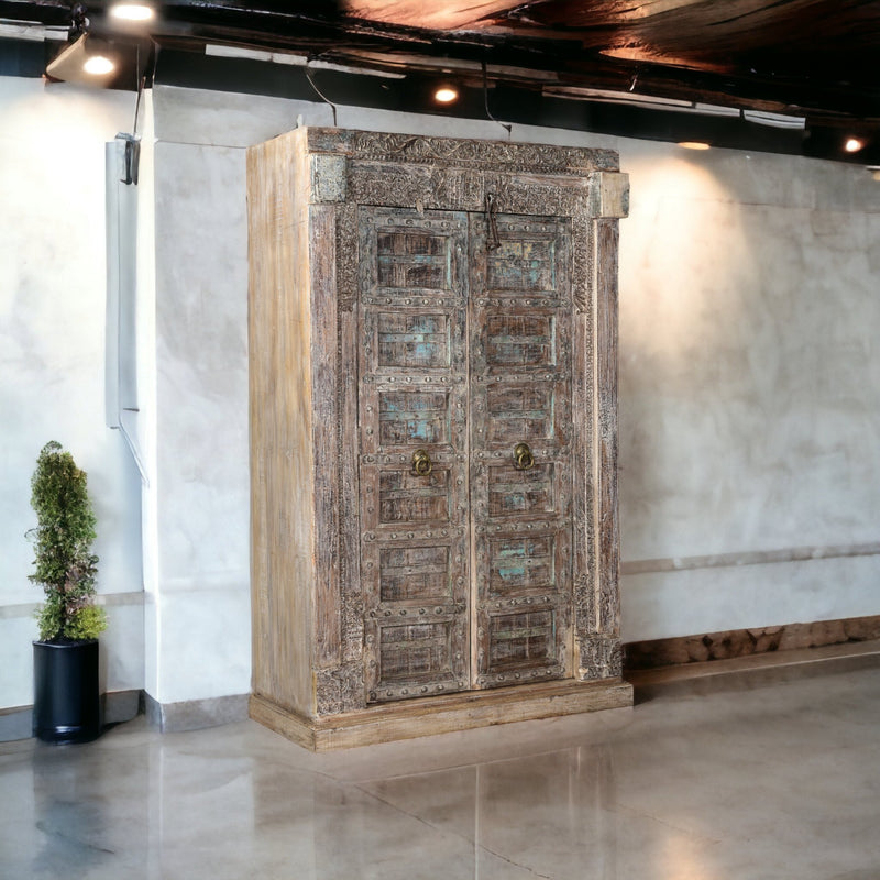 Indiase kast | 222cm | Mix blauw/groen - MOFASA