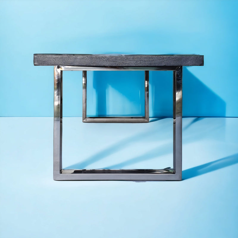 Visgraat tafel | Eettafel | 220CM | Mango Herringbone | RVS | Zwart - MOFASA