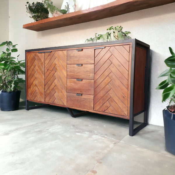 Dressoir | Bruin | 180cm |Herringbone - MOFASA