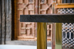 Visgraat tafel | Eettafel | 220CM | Mango Herringbone | RVS | Zwart - MOFASA