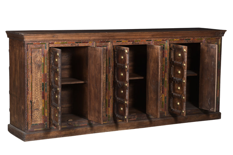 Oosters dressoir | 260CM | Bruin + Kleurenmix | Houtsnijwerk - MOFASA